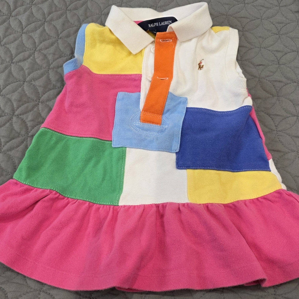 Ralph Lauren Colorful Patchwork Kids Dress